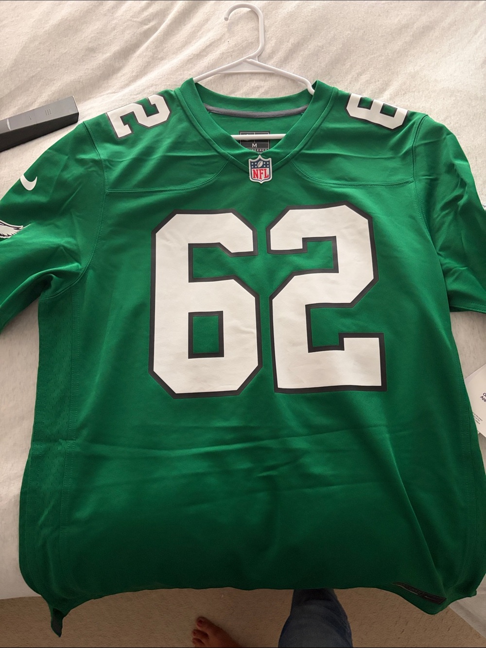 Nike Green #62 Football Jersey with White Accents